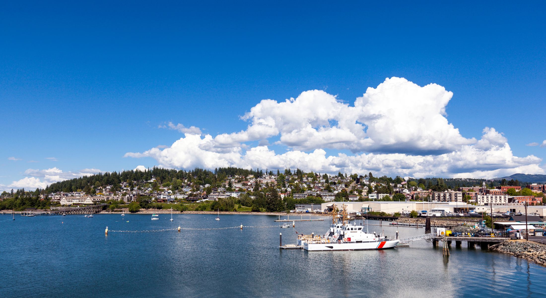 bellingham waterfront with boats in the water