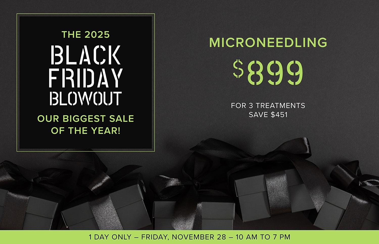 Black Friday promotion for microneedling treatments.