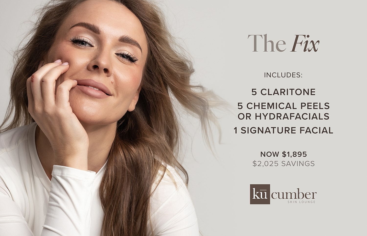 Spa treatment promotion featuring skincare services.