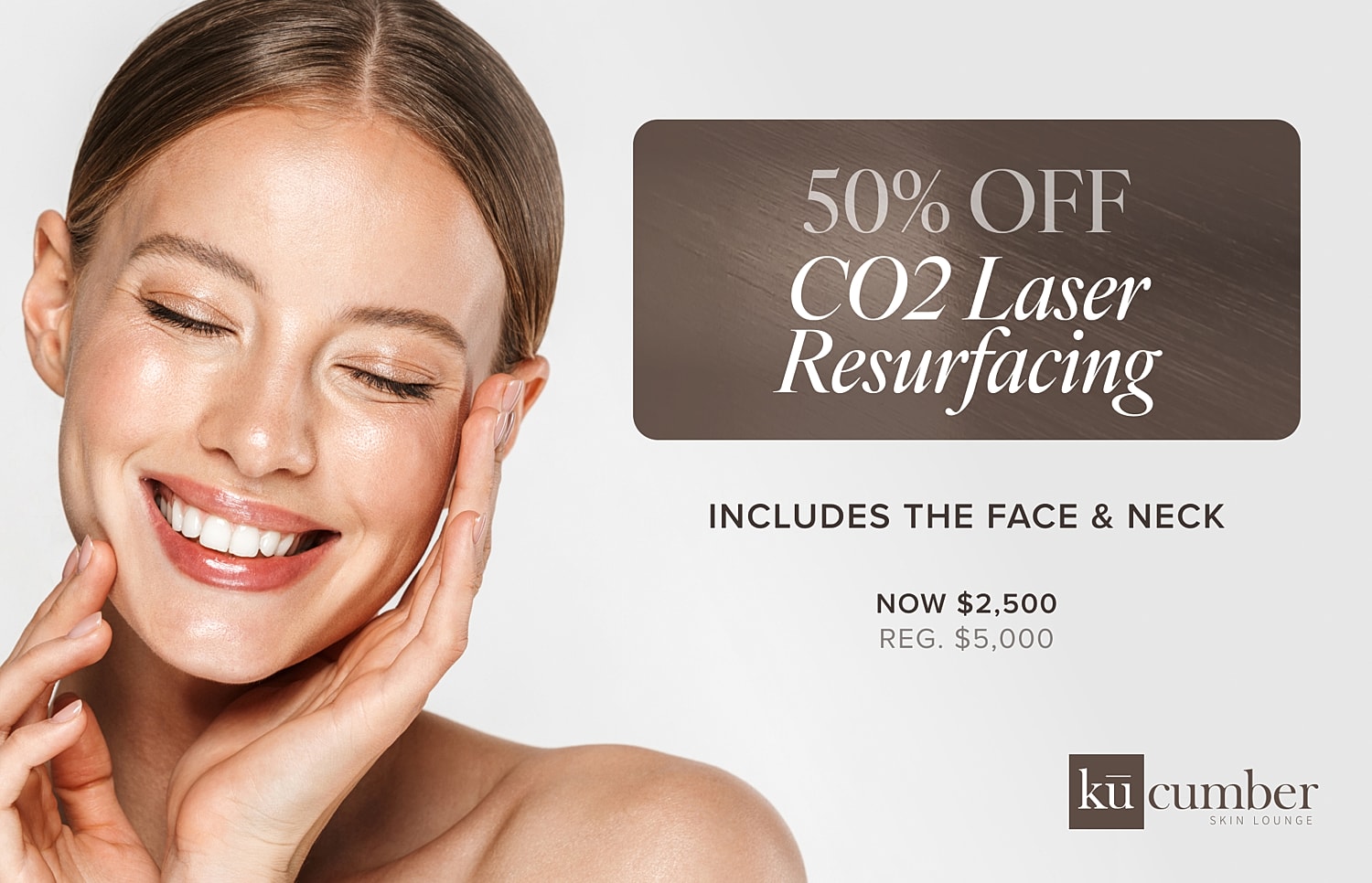 Promotional image for CO2 laser resurfacing treatment.
