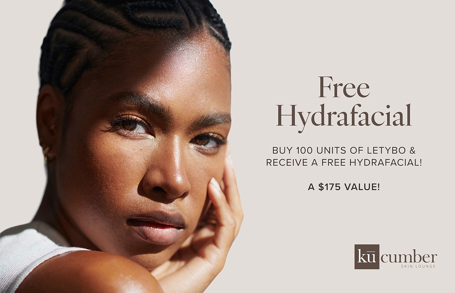 Free Hydrafacial promotion at KuCumber Skin Lounge.