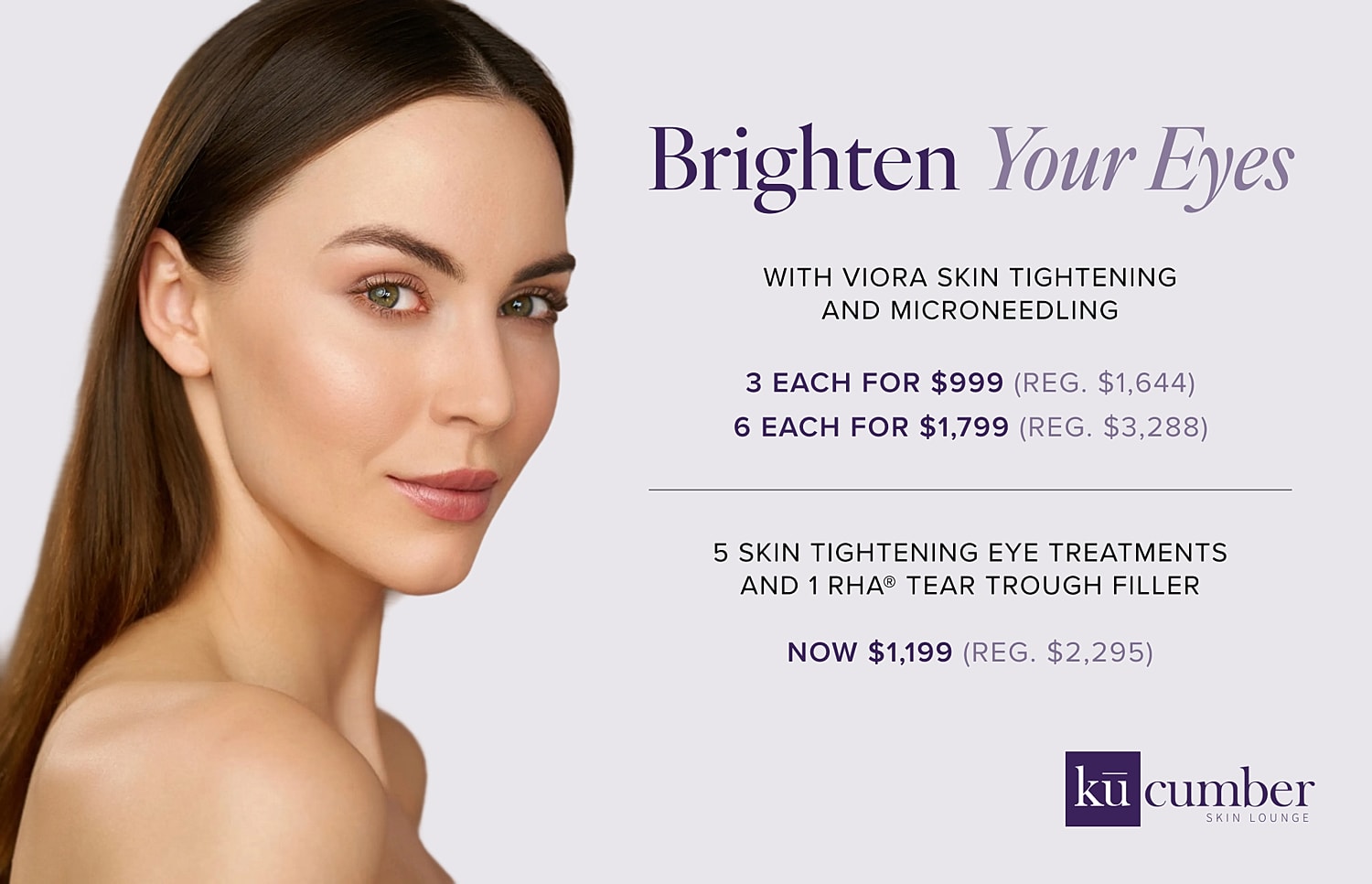 Promotional image for eye treatment services.