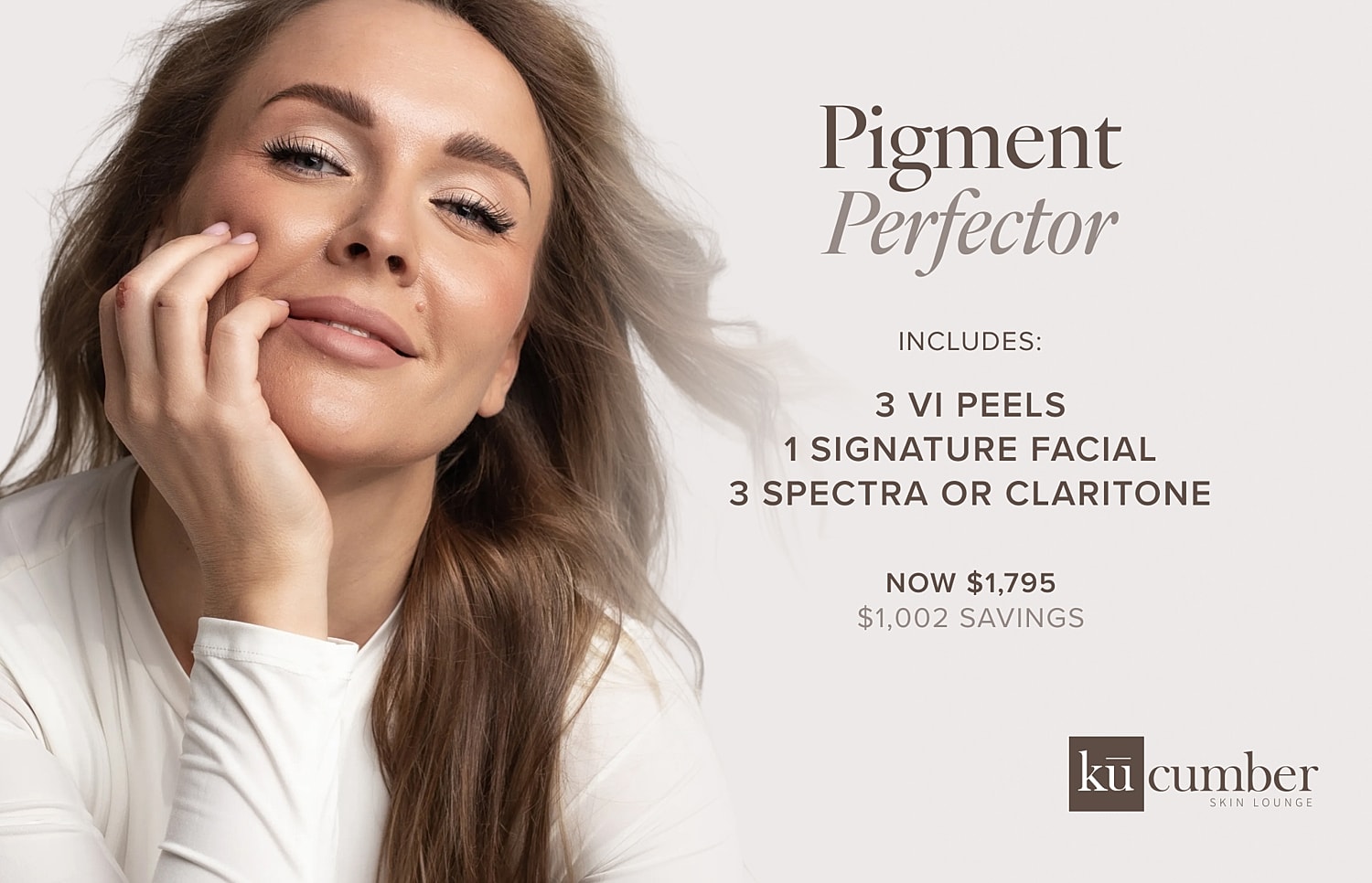 Skin treatment package promotion and savings details.